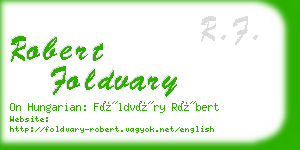 robert foldvary business card